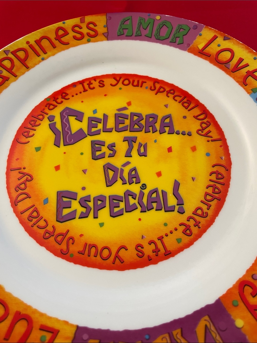 Abbey Press Colorful '¡Celebra... Es Tu Día Especial!' Ceramic Plate  Plate
